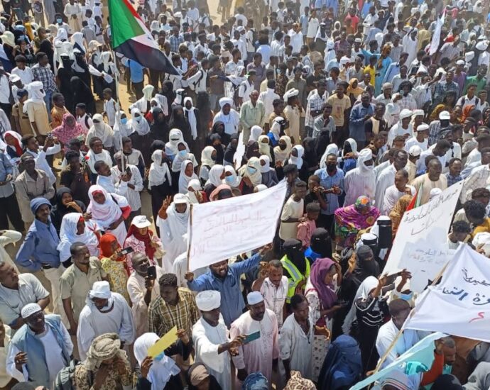 Mass crowds in Nyala call for an end to the war.